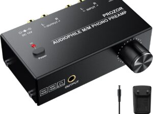PROZOR Phono PreAmp MM con Volume Regolabile