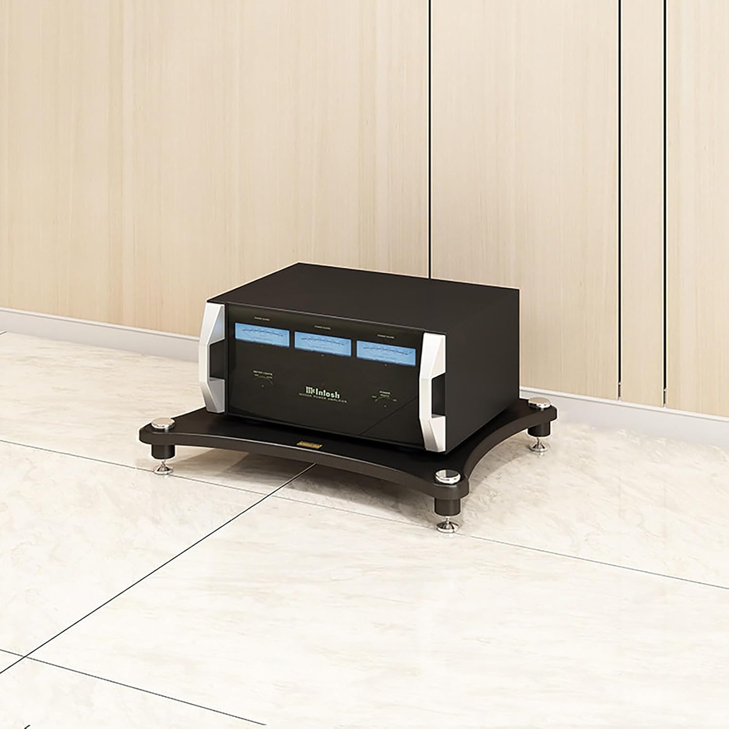 Mobile Hi-Fi Multipiano con Piedi Antivibrazione, Nero