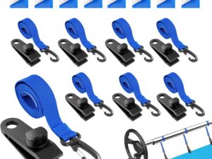 Set 8 Cinghie e Clip per Avvolgitori Teli Solari