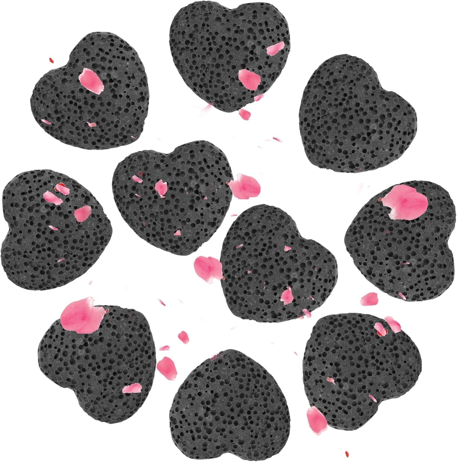 10 diffusori in pietra lavica a forma di cuore - Aromaterapia