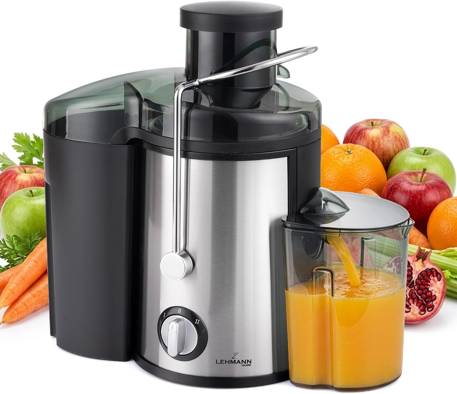 LEHMANN Centrifuga Frutta e Verdura 600W, Bocca 7,5 cm