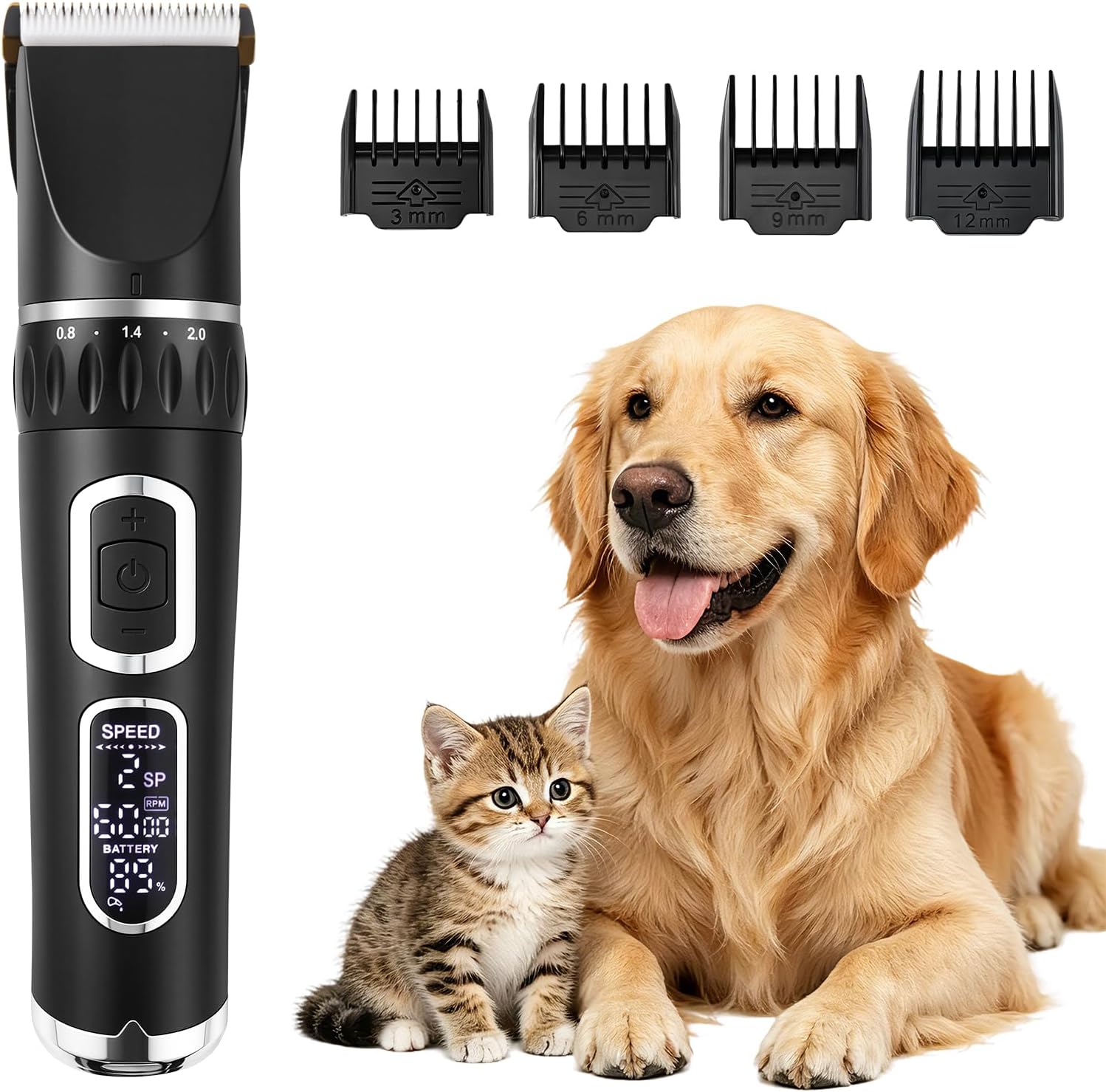 CGOLDENWALL Tosatrice Cani Senza Fili, 3 Velocità + Kit Completo