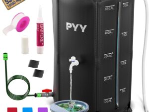 Barilotto raccolta acqua piovana 200L nero PYY con beccuccio