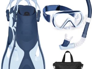Set Snorkeling Bambini 4 in 1 con Pinne Regolabili