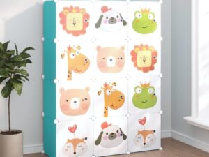 Armadio modulare per bambini Drillkyn 12 cubi verde