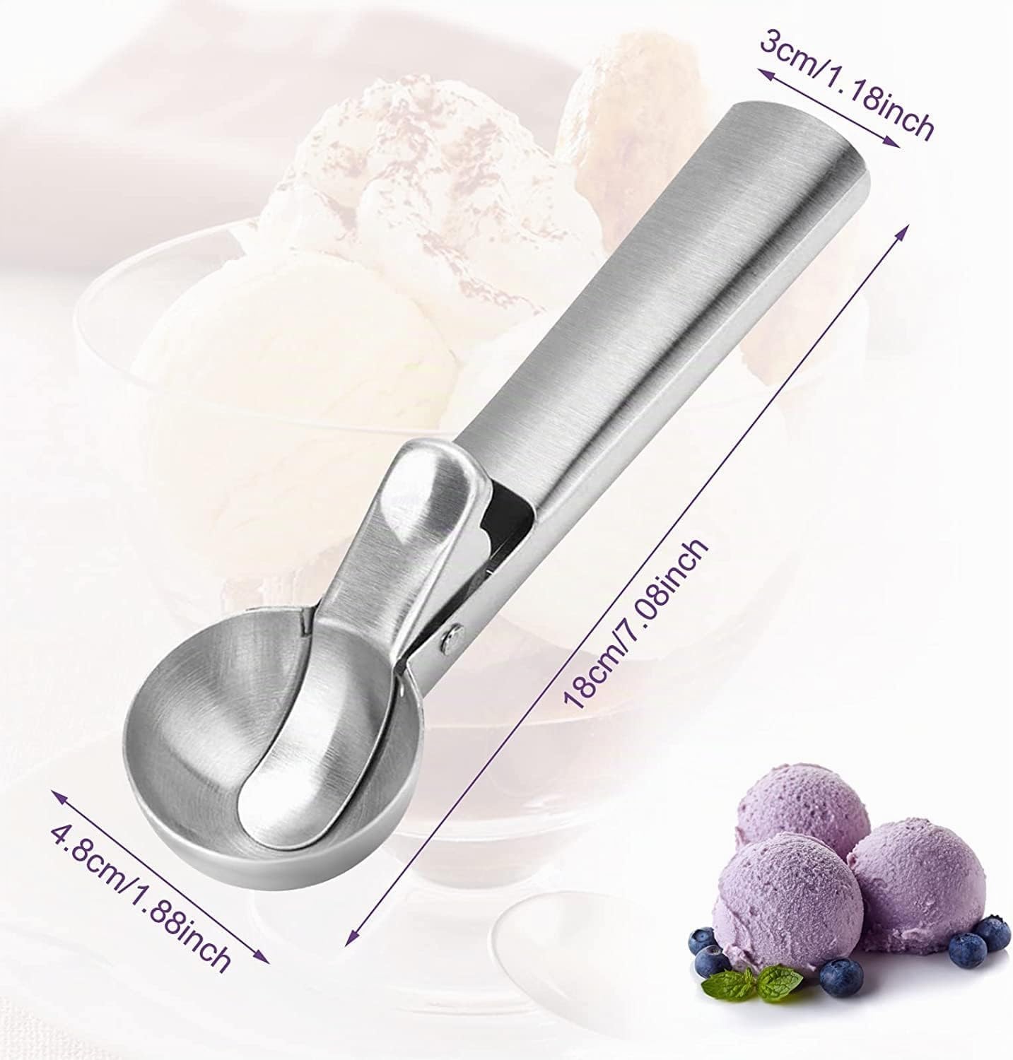 Cucchiaio sfera per gelato PIQIUQIU, acciaio inox