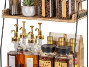 ANBOXIT Organizer Caffè 2 Livelli in Legno - Marrone