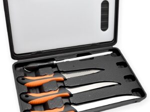 NAMAKA Set Coltelli Pesca Pro - 3 Coltelli + Tagliere e Custodia