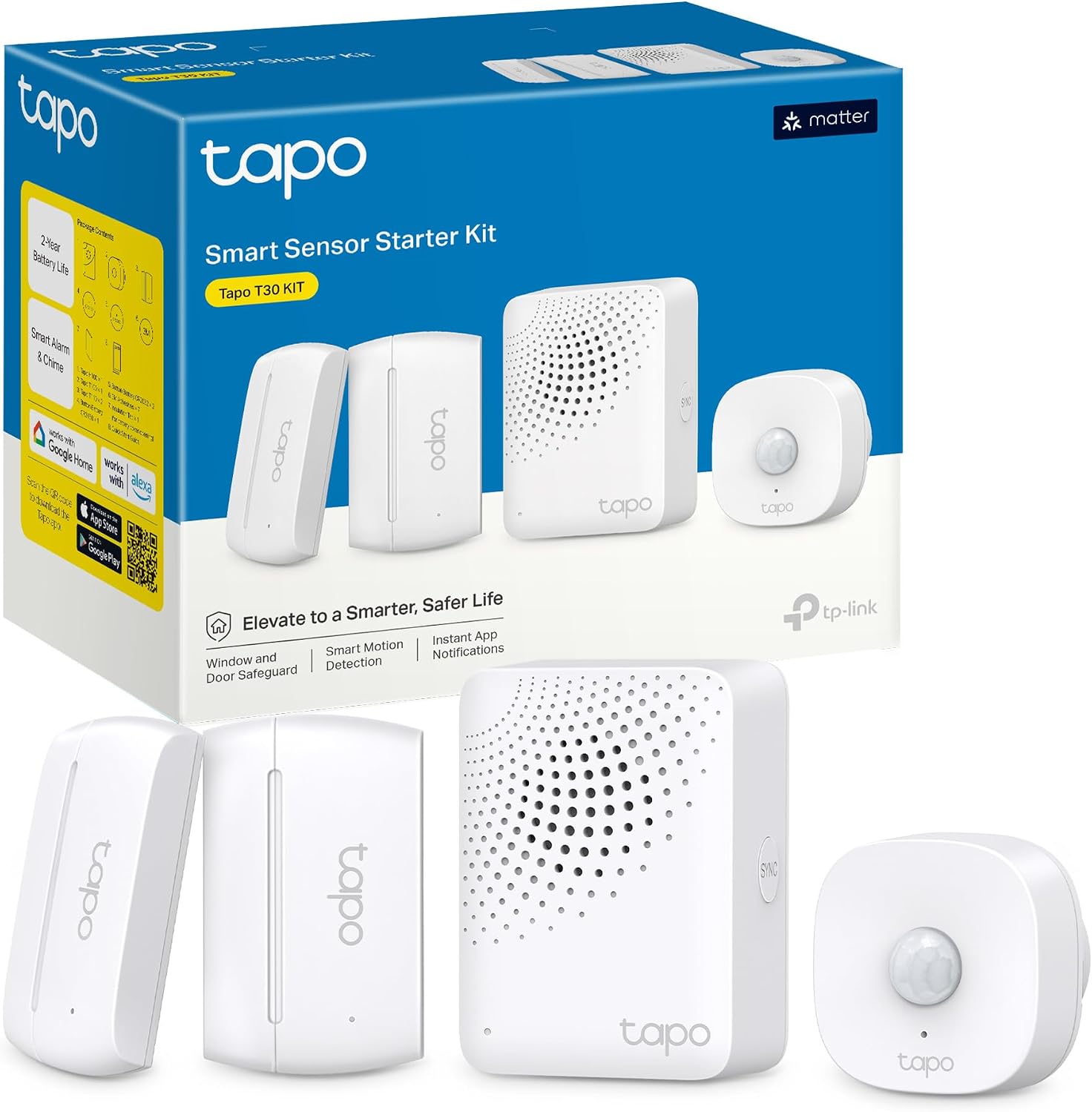 Tapo T30 KIT Allarme Casa Senza Fili con Sensori
