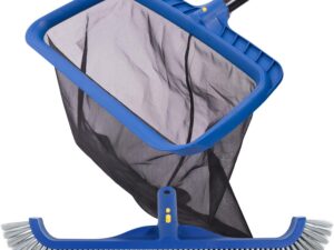 POOLAZA Set pulizia piscina 2 in 1: retino + spazzola 45 cm