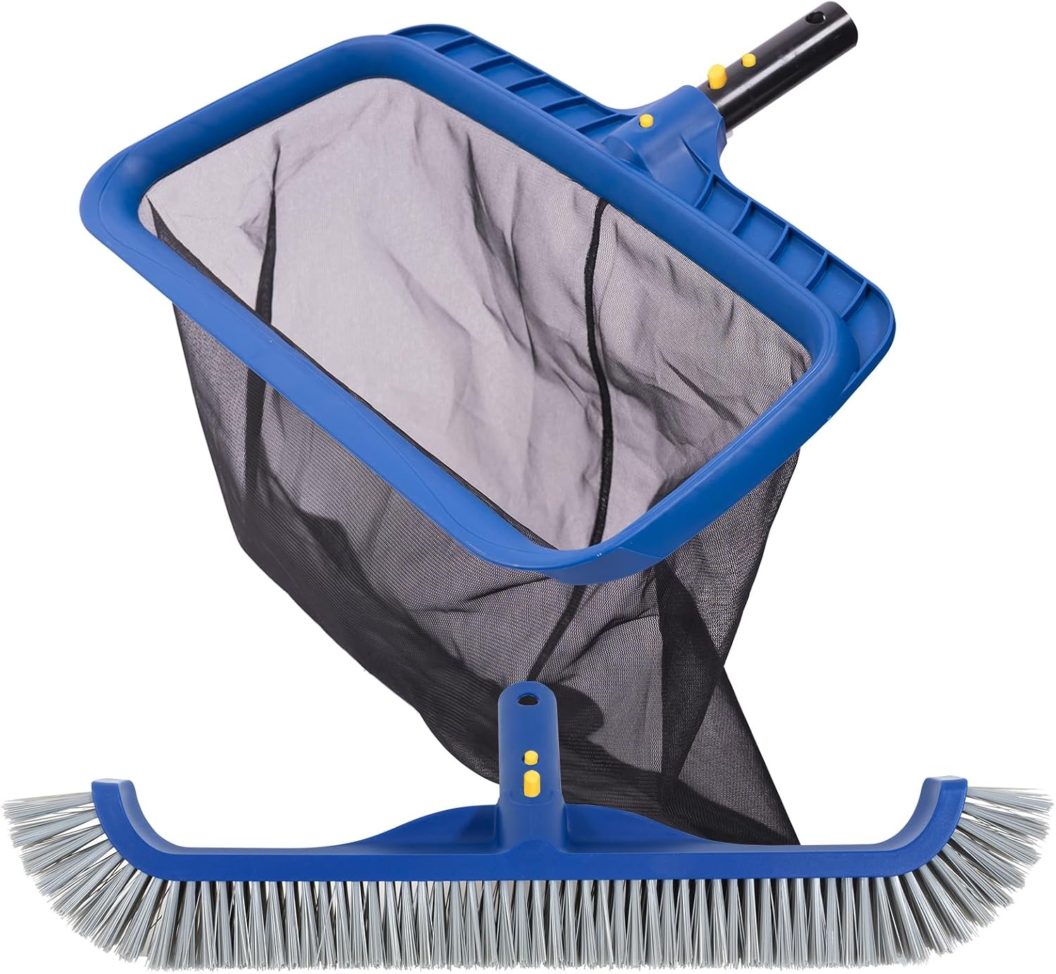 POOLAZA Set pulizia piscina 2 in 1: retino + spazzola 45 cm