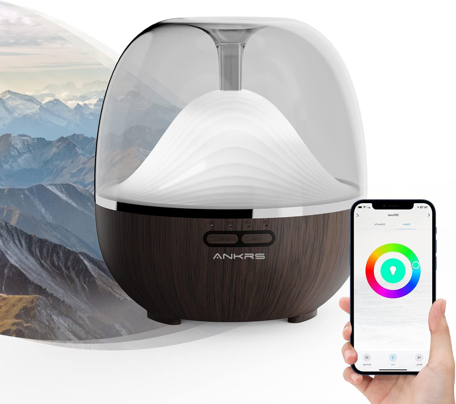 Ankrs Smart Diffusore Aromi WiFi 600ml con Alexa