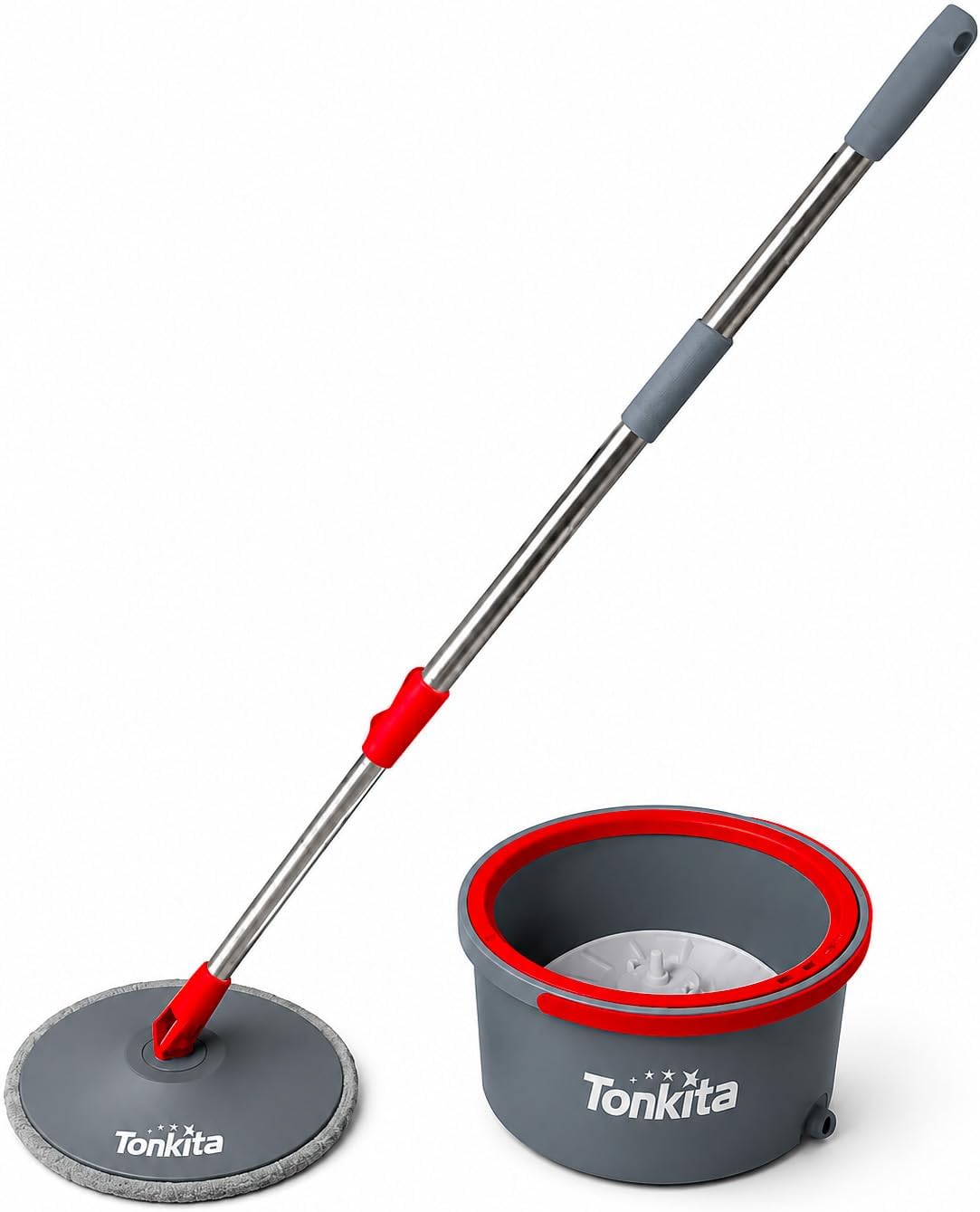 TONKITA Spin Mop: Lavaggio e Risciacquo Automatico | Sistema con Secchio 360°