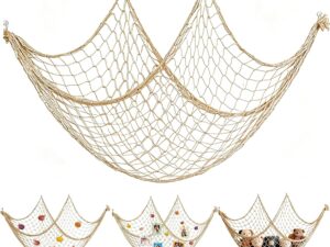 Rete da pesca decorativa beige 200x100 cm per casa e foto