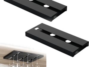 2 Porta Bicchieri Sospesi in Plastica Nera – Senza Foratura