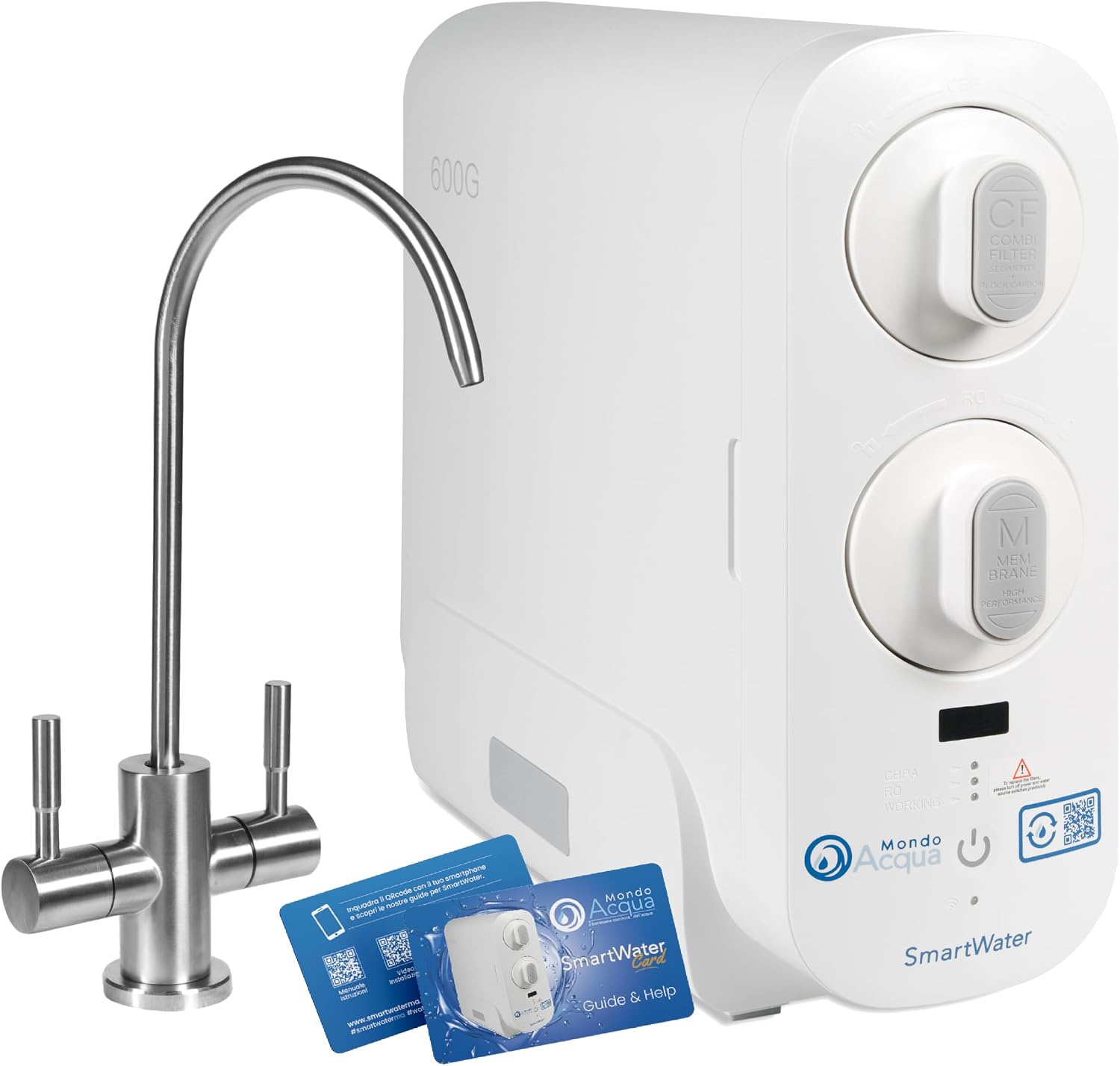 Depuratore SmartWater osmosi inversa sottolavello, display TDS