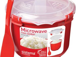Cuociriso per microonde Sistema 2,6 l | Senza BPA | Rosso