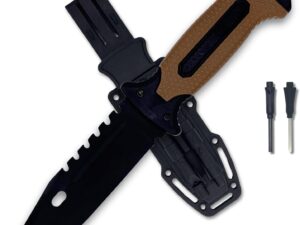 Coltello Sopravvivenza 13,5cm Acciaio Inox + Kit Multifunzione