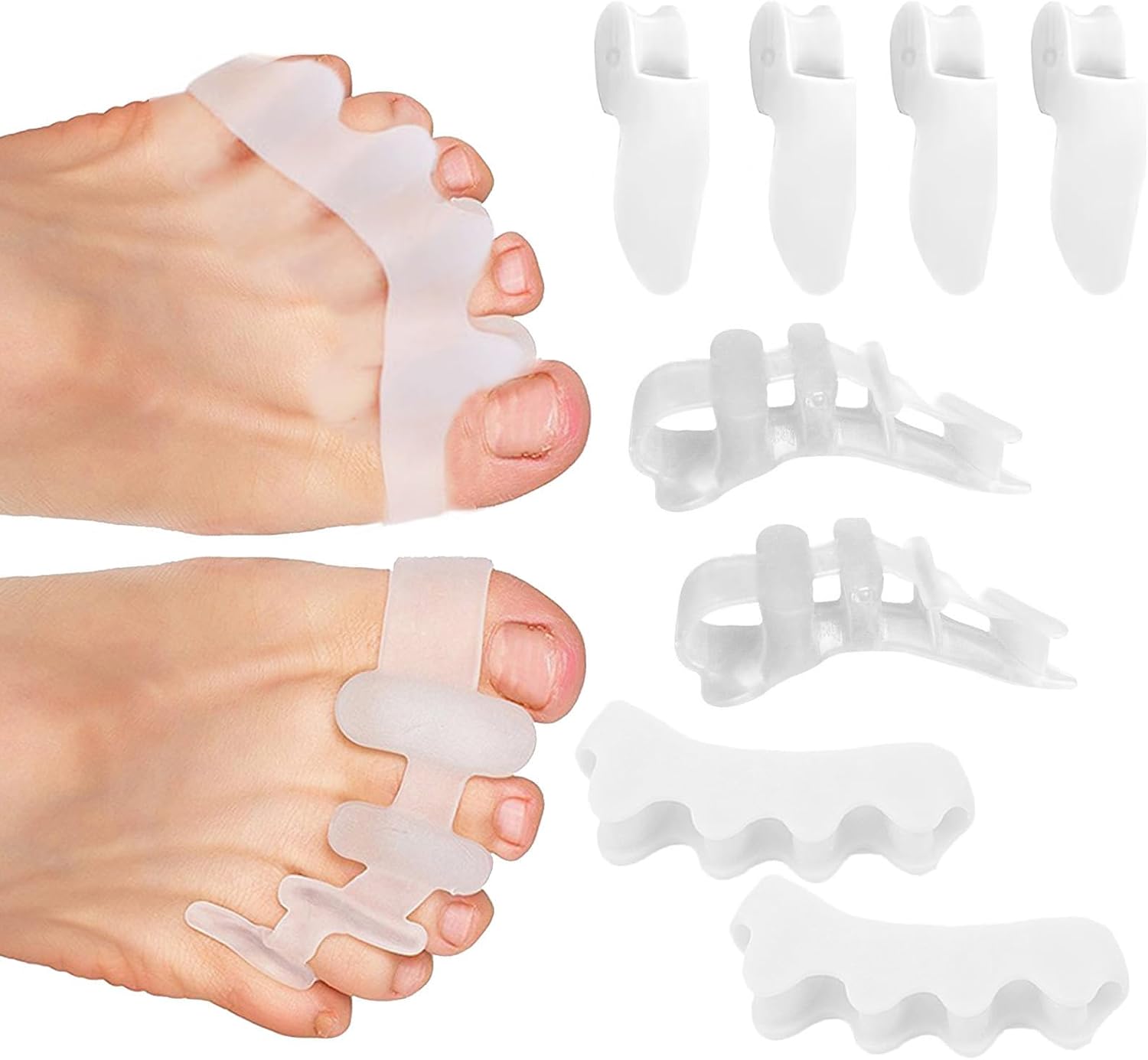 Separatori dita piedi in silicone Asfacuputure (4 pz)