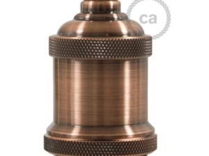 Portalampada E27 in alluminio vintage rame - Kit completo