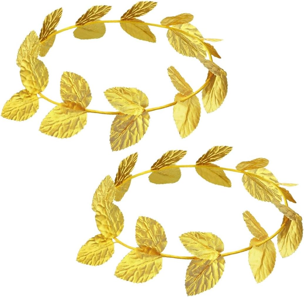 2 Corone Alloro Dorate Romane per Capelli