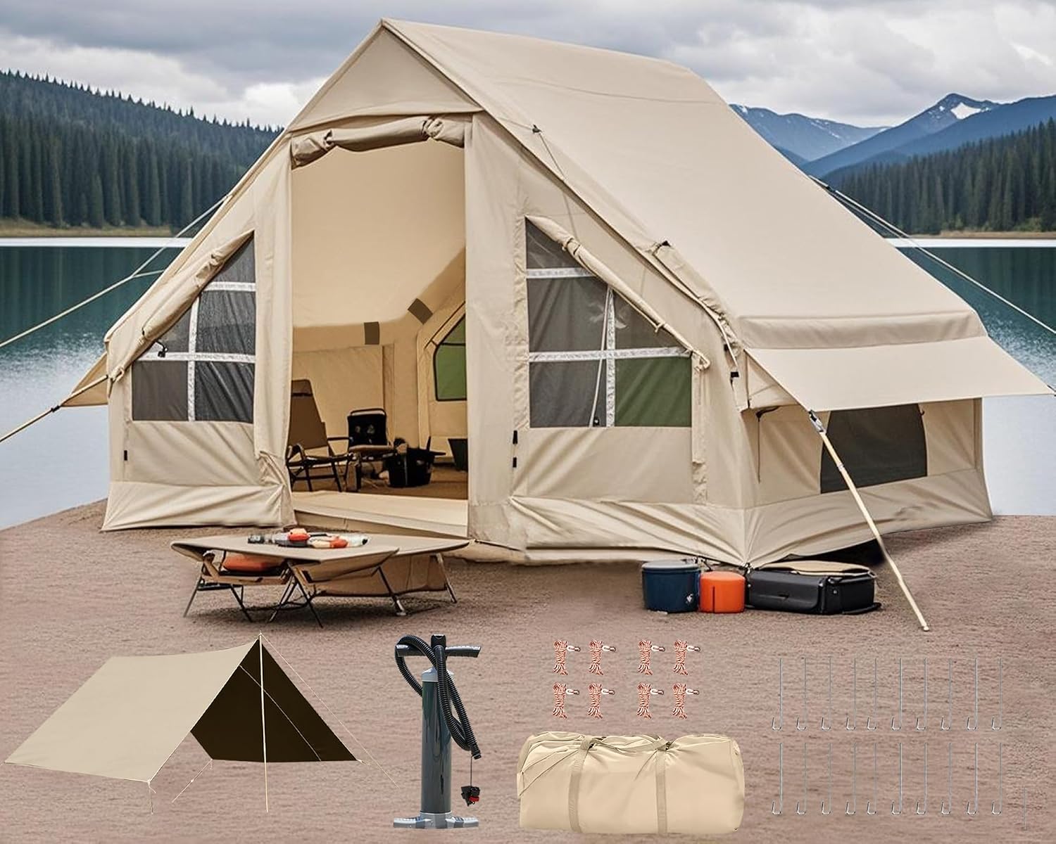 Tenda gonfiabile DanCoom 4-6 posti, facile e spaziosa