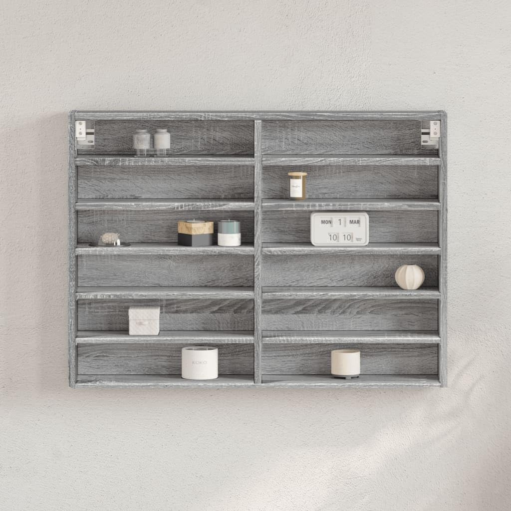 Brokky Armadietto Vetrina Grigio Sonoma 80x8,5x58 cm