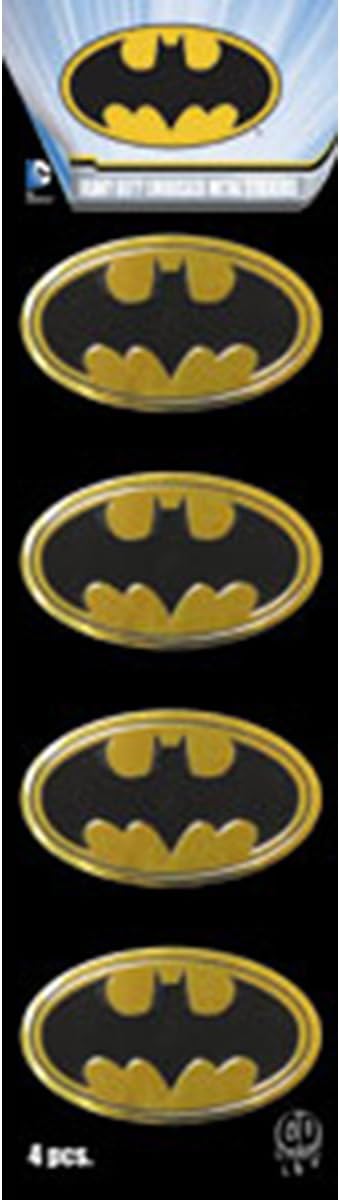 Set 4 Adesivi Batman DC Metallo Dorato (2,5 cm)