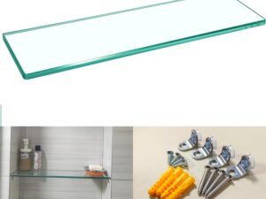 Mensola in vetro temperato 30 cm per bagno/doccia