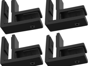 Morsetto vetro-vetro 10-12 mm, 4 staffe inox 304, nero