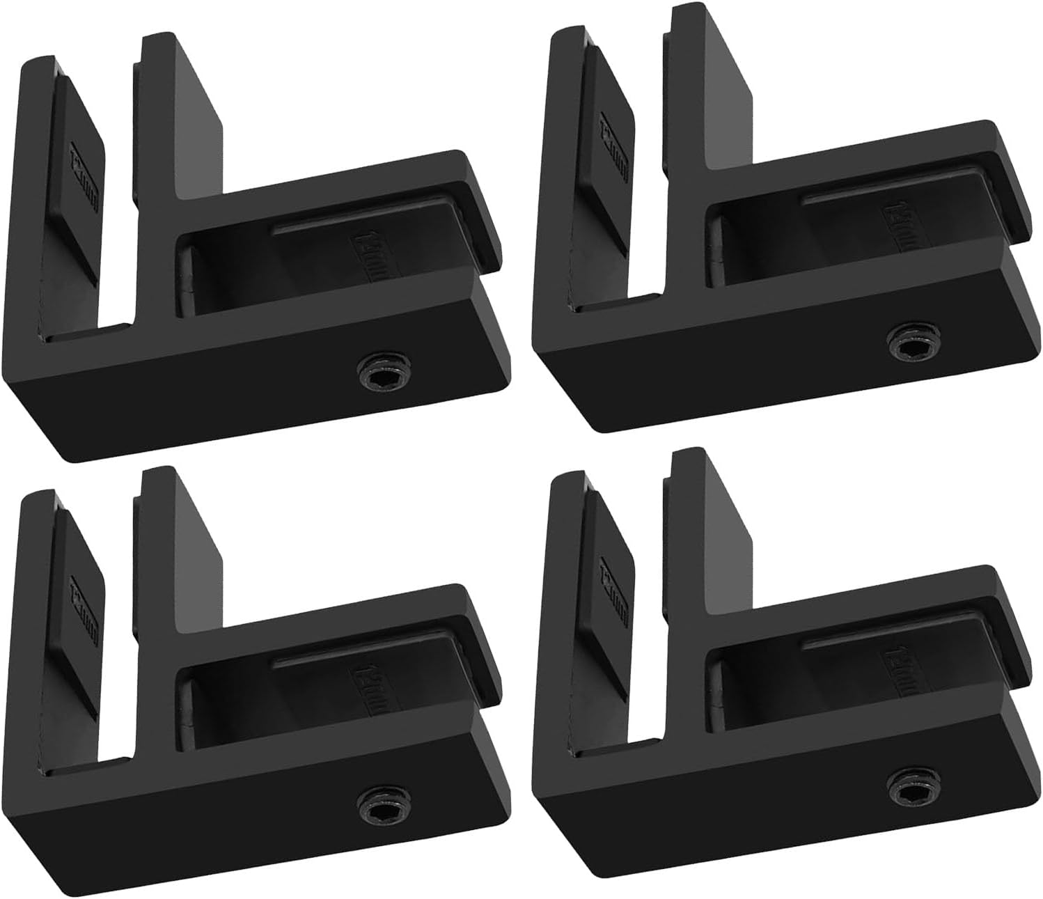 Morsetto vetro-vetro 10-12 mm, 4 staffe inox 304, nero