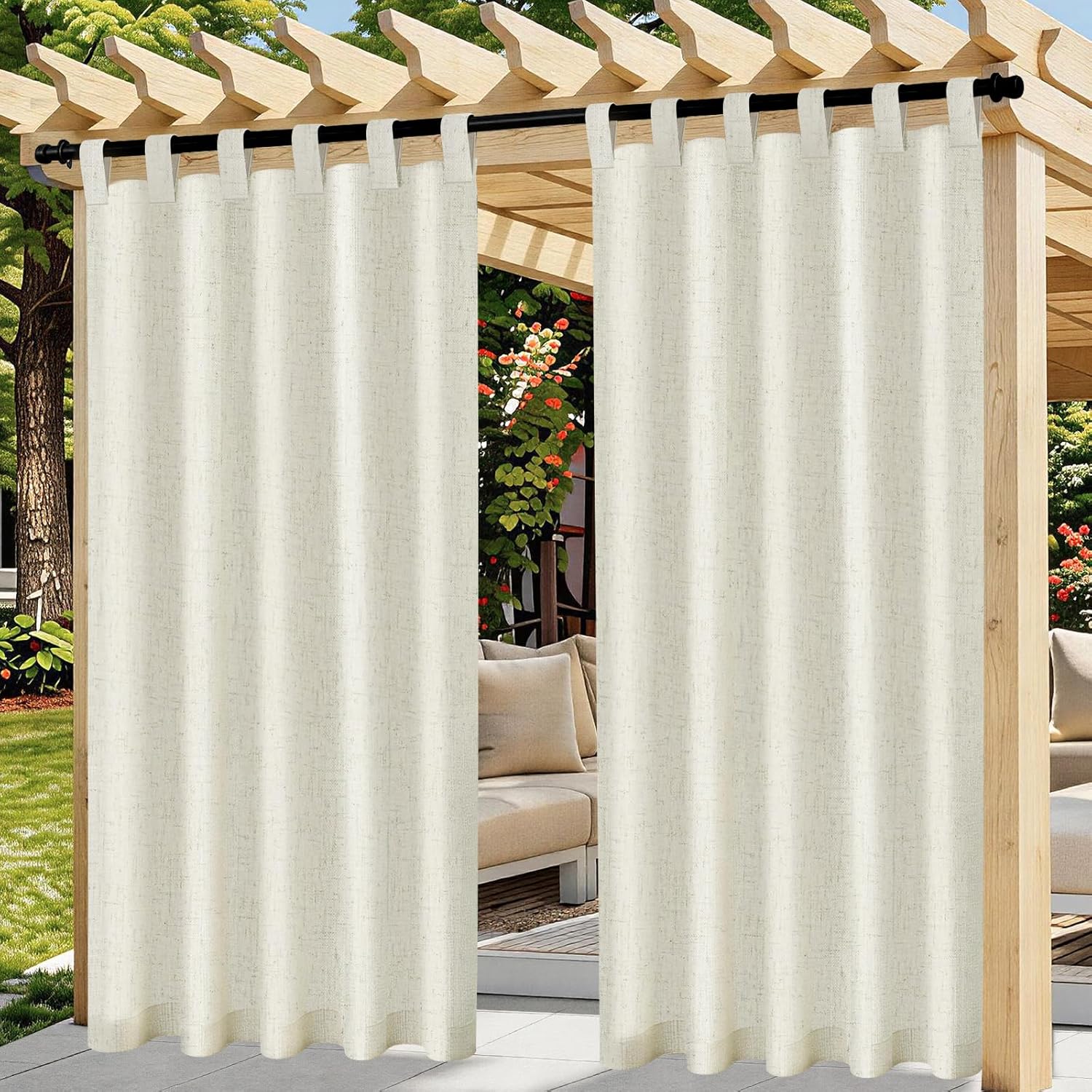 Tende Esterne Antipioggia 2 Pezzi Beige 132x215cm