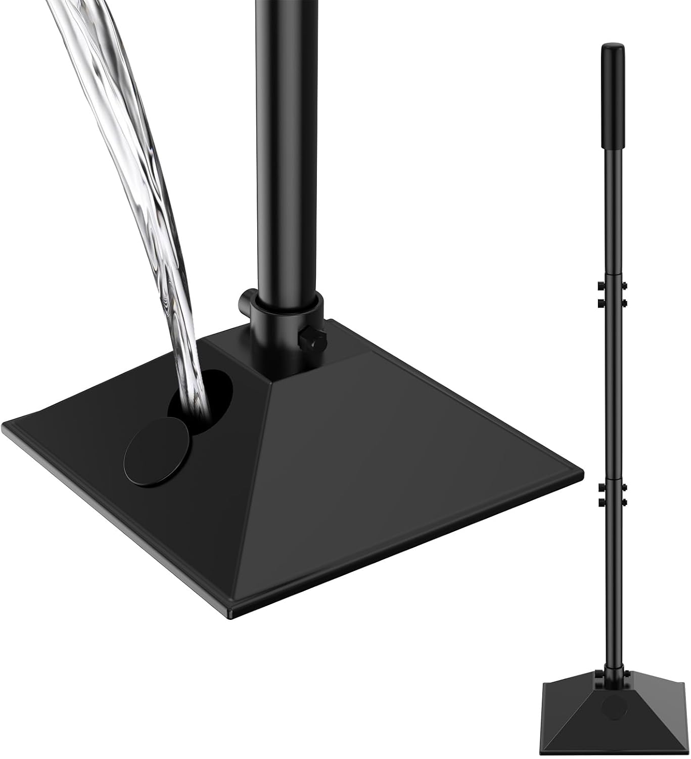 Pressino acciaio 140 cm con manico e base riempibile