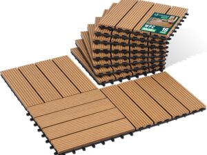 VOUNOT® Set Piastrelle WPC 16 pz 30x30 cm Esterno Antiscivolo