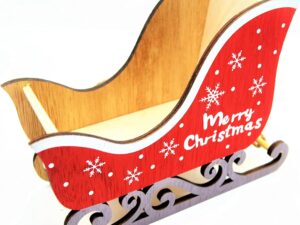 Slitta di Babbo Natale in legno - Decorazione natalizia