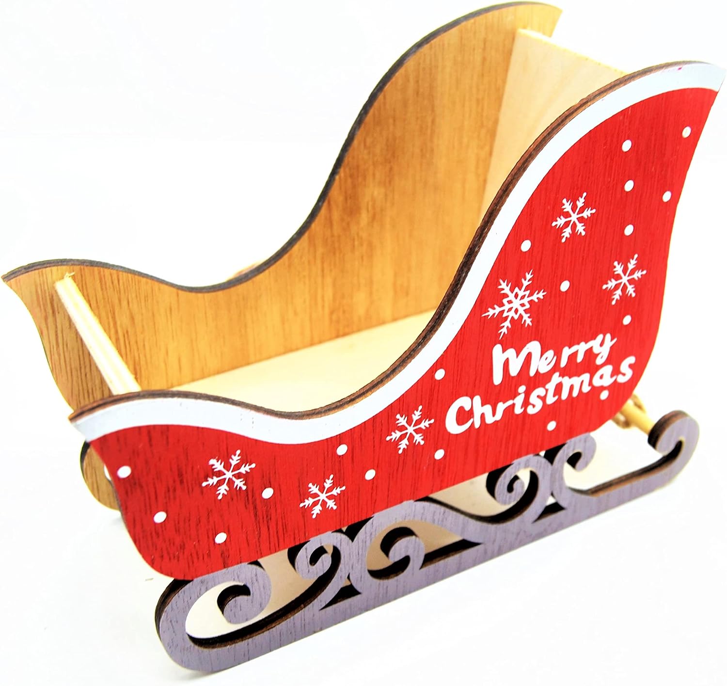 Slitta di Babbo Natale in legno - Decorazione natalizia