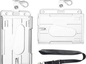 Set Porta Badge 2 Pezzi + Cordini Trasparenti