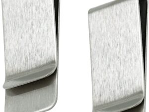 2 Fermasoldi in Acciaio Inox Argentati 52x20 mm