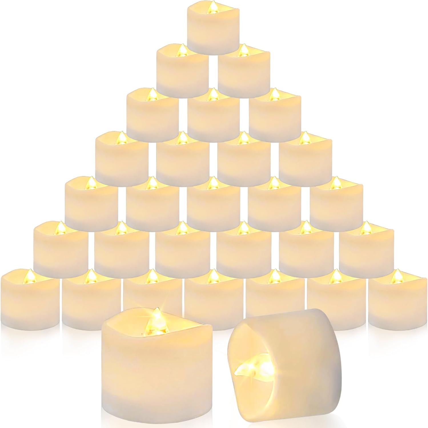 Candele LED 30 Pezzi - Fiamma Oscillante, Luce Calda Decorativa