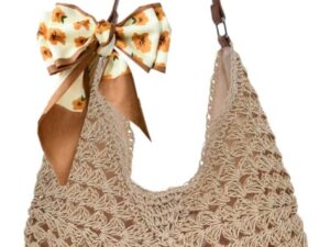 Borsa Paglia Donna Estiva con Foulard - HTTDSLF
