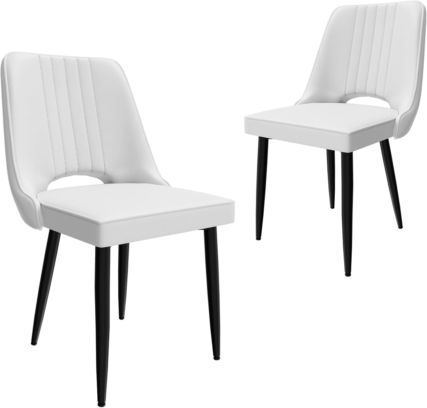 Set 2 sedie cucina in similpelle bianche moderne