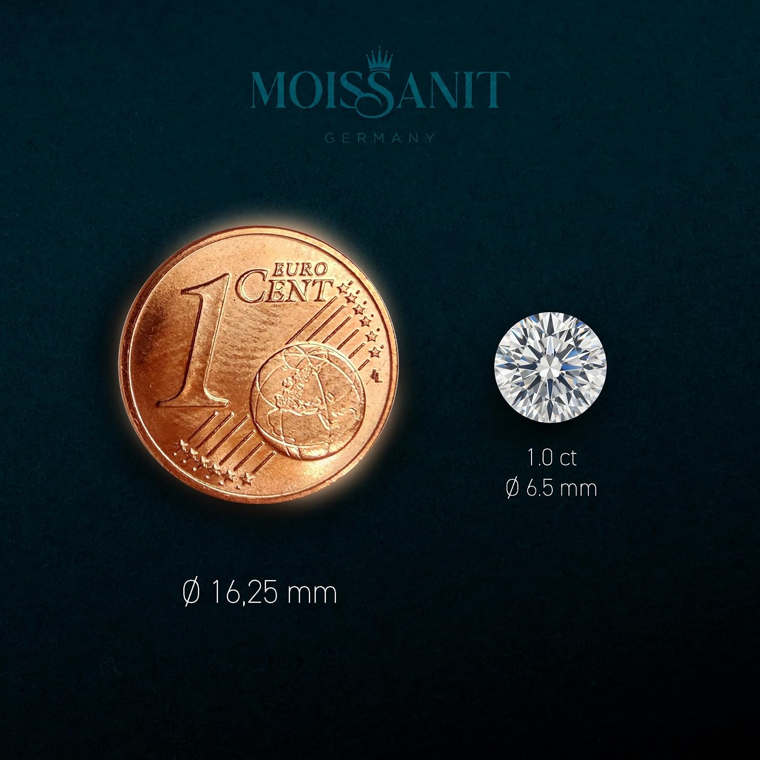 Moissanite VVS1 1 Carato - Taglio Brillante 6,5 mm Con Certificato