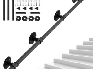 OUUTMEE Corrimano in ferro battuto 335 cm, Ø 25 mm
