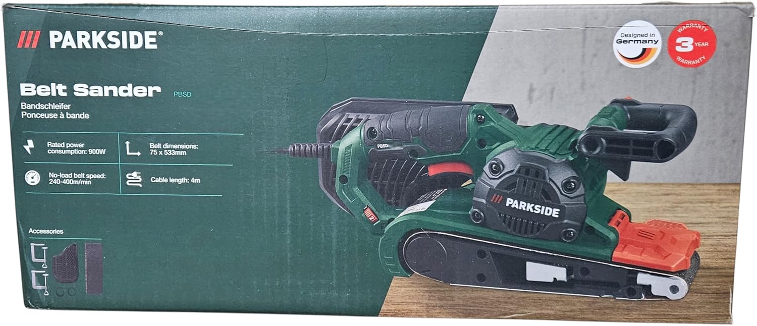 Levigatrice a nastro Parkside PBSD 900 con velocità regolabile
