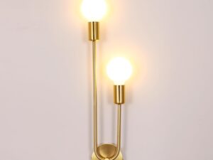 Lampada Vintage Dorata Doppia Testa in Metallo E27
