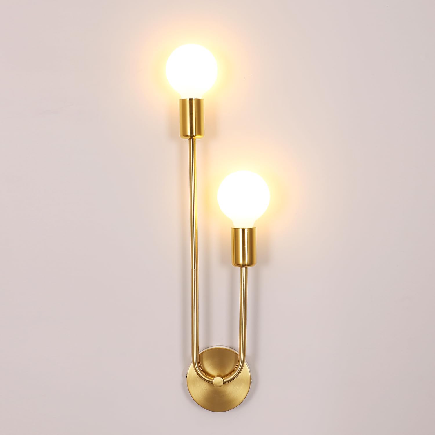 Lampada Vintage Dorata Doppia Testa in Metallo E27