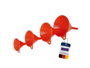 Set 4 imbuti HDPE hünersdorff, rosso – resistenti e chimici