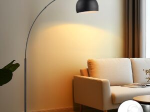 Lampada ad arco nera 172 cm design industriale