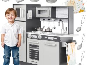 Cucina in Legno LED per Bambini Mamabrum - Set Gioco Educativo