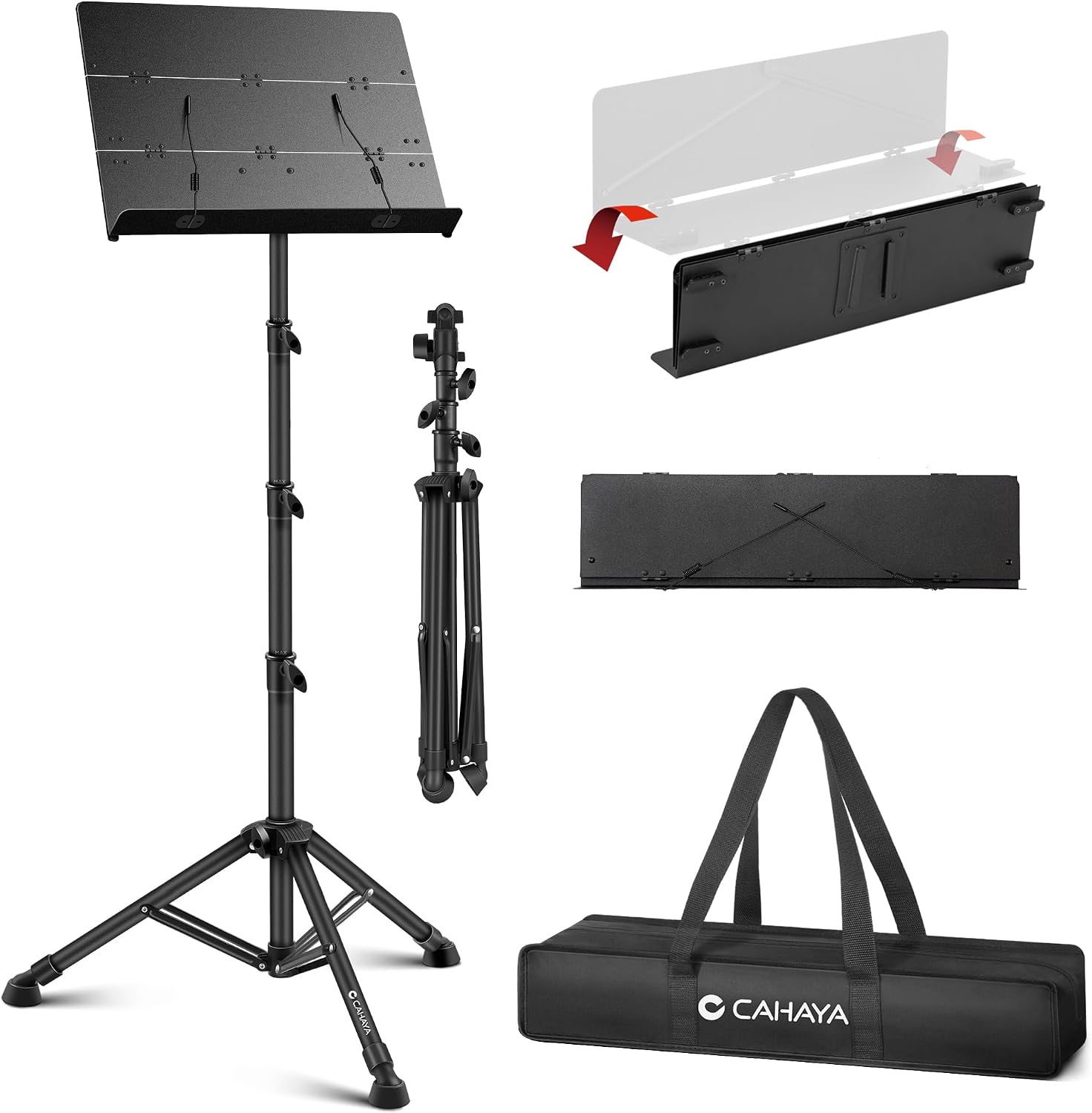 Leggio musicale pieghevole CAHAYA in metallo nero